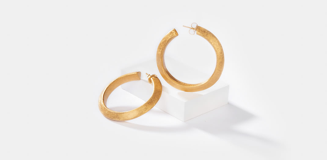 Gigi H Hoops in Gold Plating
