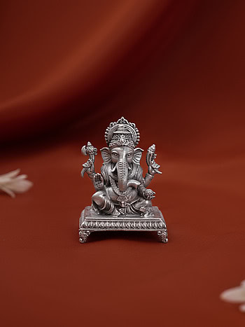 Vighnaharta Ganesh Idol Crafted in 925 Silver