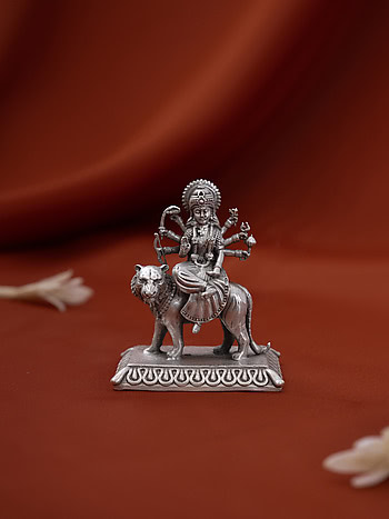 Abhaya Durga Idol Crafted in 925 Silver