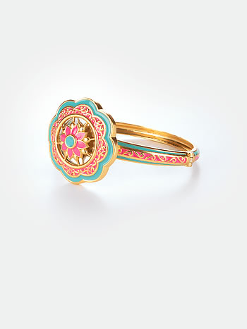 Genda Phool Bangle in Gold Plated Brass
