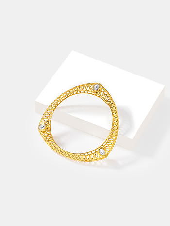 Queen of Organising Bangle in Gold Plated 925 Silver