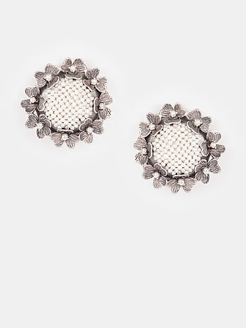 Ada L Earrings in 925 Oxidised Silver