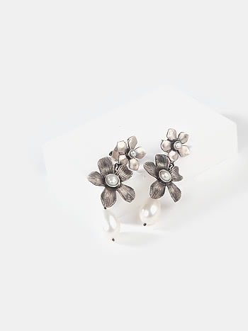 Rei K Earrings in 925 Oxidised Silver