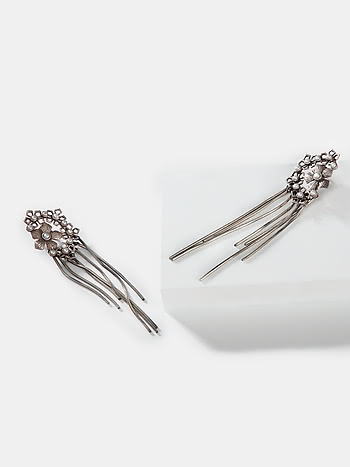 Amrita S Earrings in 925 Oxidised Silver
