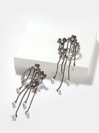 Amelia E Earrings in 925 Oxidised Silver