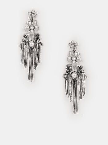 Betty F Earrings in 925 Oxidised Silver