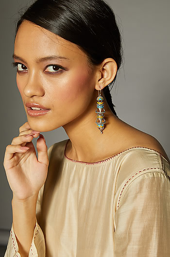 Antique Patra Pillar Earrings
