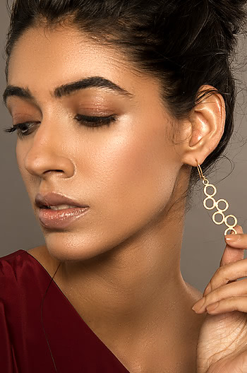 Gold Plated , Dangle Earrings , Circle Gold Plated , Dangle Earrings , Circle