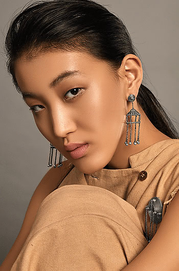 Antique Rudrama Shield Earrings in 925 Silver
