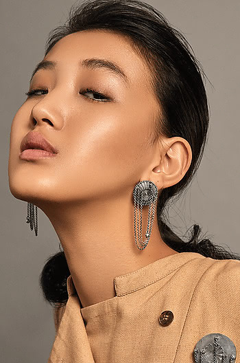 Antique Telin Shield Earrings