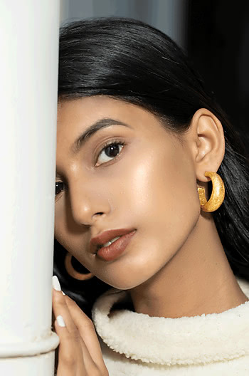 Hailey B Hoops in Gold Plating