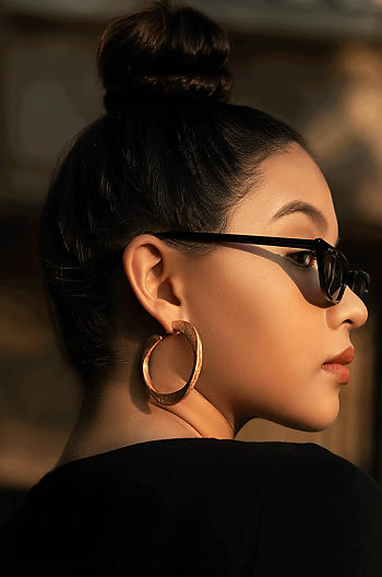 Jennifer L Hoops in Rose Gold Plating Jennifer L Hoops in Rose Gold Plating