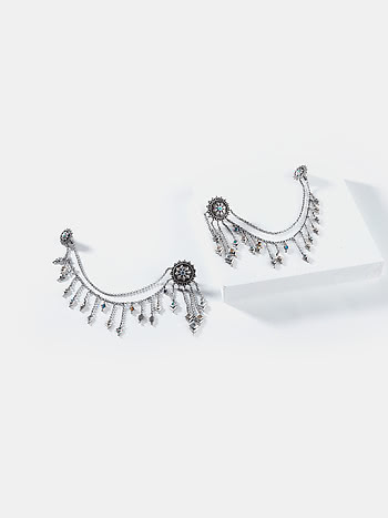Oxidised Vasuh Vent Earrings in 925 Silver