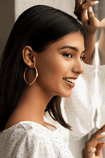Emily R Hoops in Rose Gold Plating Emily R Hoops in Rose Gold Plating