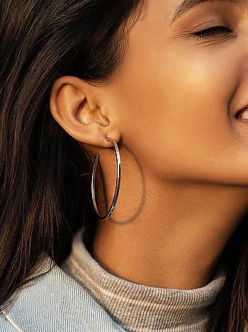 Buy Silver Hoop Earrings Online in India | Myntra