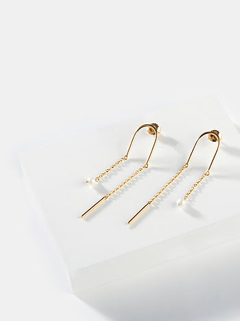 Slick Mode Earrings in Gold Plated 925 Silver