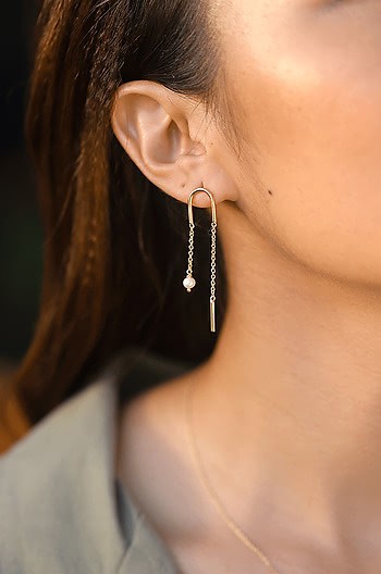 Slick Mode Earrings in Gold Plating