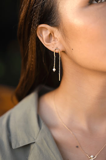 Slick Mode Earrings in Gold Plating