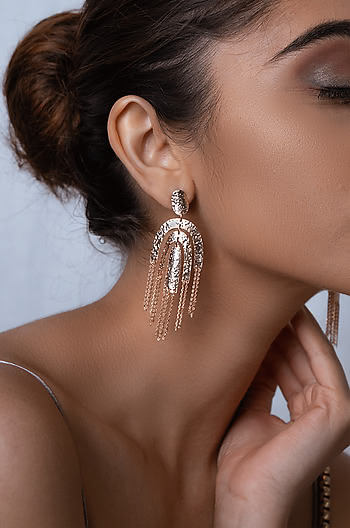 Chandelier Earrings in Rose Gold Plating