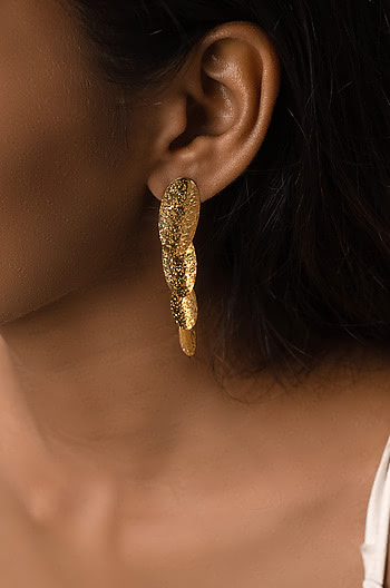 Slide Away Earrings in Gold Plating