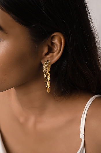 Slide Away Earrings in Gold Plating