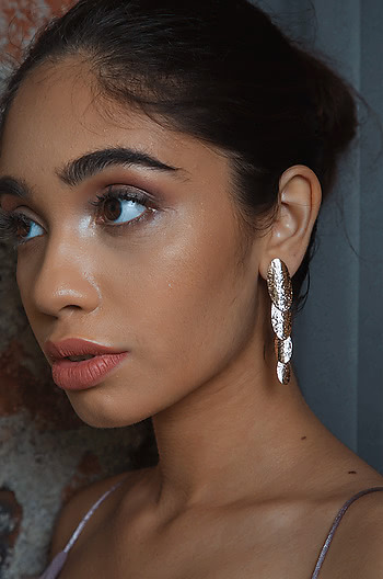 Slide Away Earrings in Rose Gold Plating