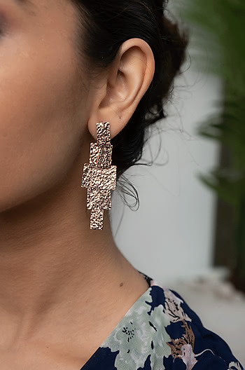 Rodeo Earrings in Rose Gold Plating