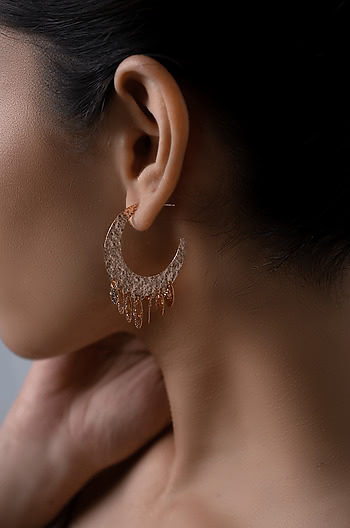 Cattitude Earrings in Rose Gold Plating
