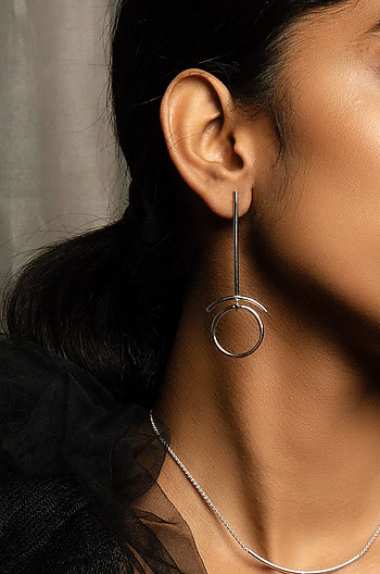 Love Yourself Earrings in Rhodium Plating