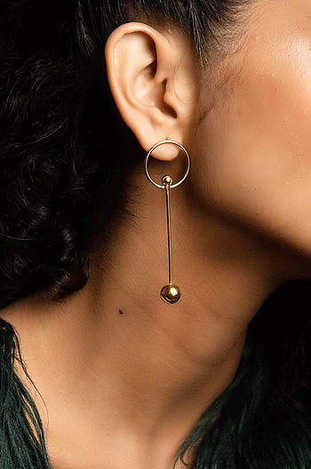 Girl On Fire Earrings in Gold Plating