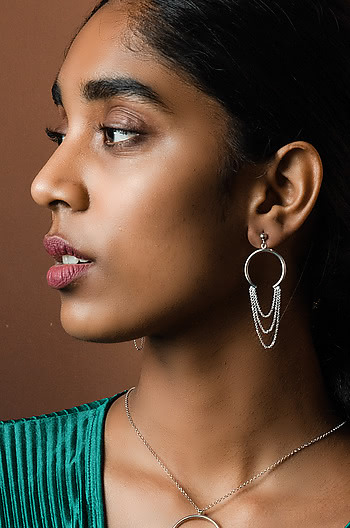 Firework Earrings in Rhodium Plating