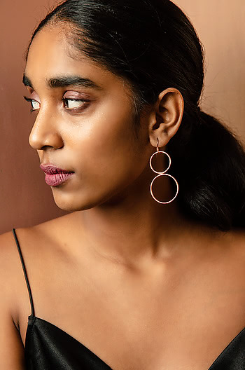 Tik Tok Earrings in Rose Gold Plating