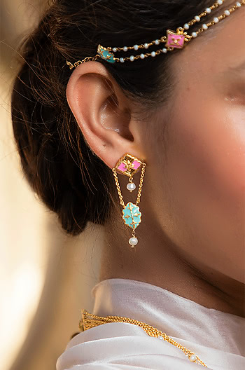 Baari Barsi Earrings in Gold Plated Brass