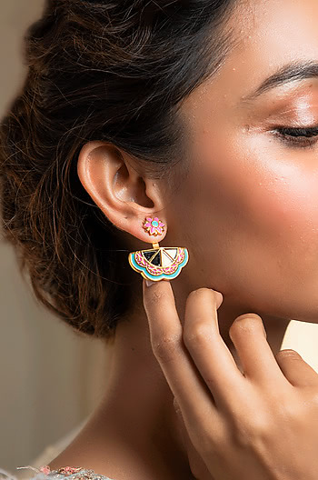 Genda Phool Earrings in Gold Plated Brass