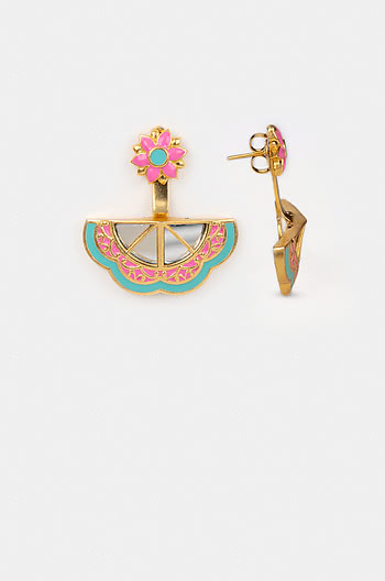 Genda Phool Earrings in Gold Plated Brass