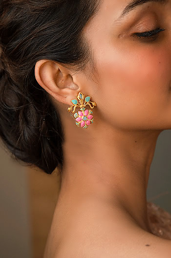 Gal Mithi Earrings in Gold Plated Brass