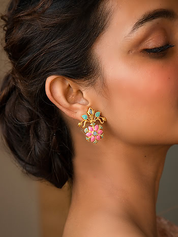 Gal Mithi Earrings in Gold Plated Brass