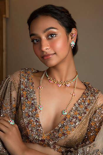 Navrai Majhi Earrings in Gold Plated Brass
