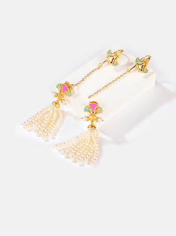 Chalka Re Earrings in Gold Plated Brass