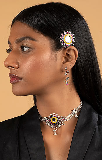 Dhol Motif Hoops in 925 Silver