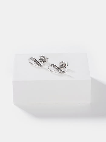 On the Loop Infinity Earrings in 925 Silver