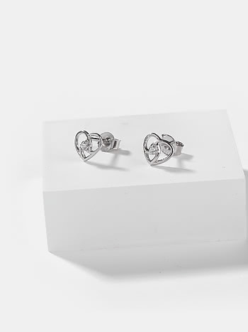 Meant To Be Heart Earrings in 925 Silver