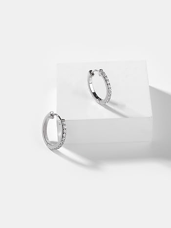 A Pink Wednesday Small Hoops (13 mm) in 925 Silver