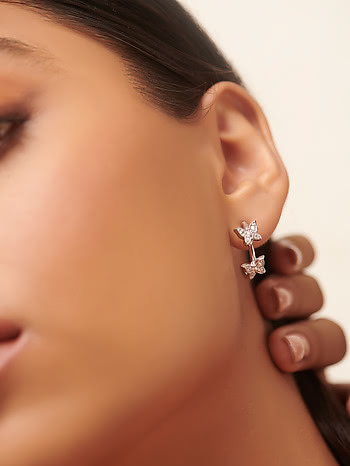 Buy Butterfly Hoop Earrings Silver Dainty Hoops Butterfly Charm Online in  India  Etsy