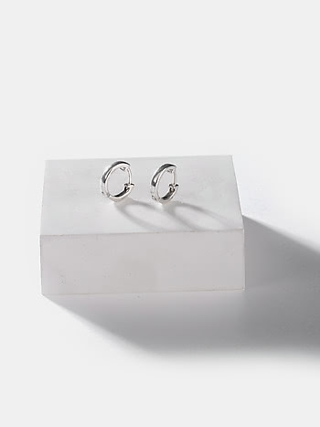 8 mm Beating the Monday Blues Tiny Hoop Earrings in 925 Silver