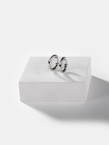 10 mm Beating the Monday Blues Mini Hoop Earrings in 925 Silver