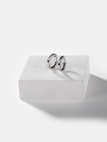 Beating The Monday Blues Mini Hoops (10 mm) in 925 Silver