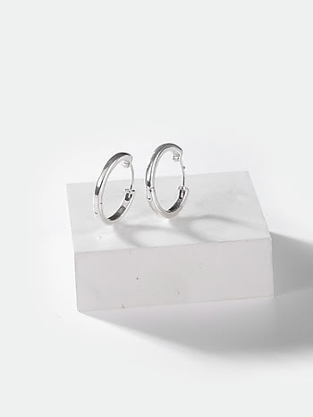 16 mm Beating the Monday Blues Medium Hoop Earrings in 925 Silver