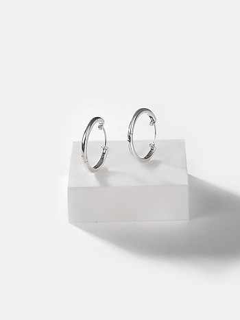 20 mm Beating the Monday Blues Large Hoop Earrings in 925 Silver