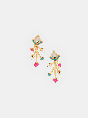 Baajre Da Sitta Earrings in Gold Plated Brass